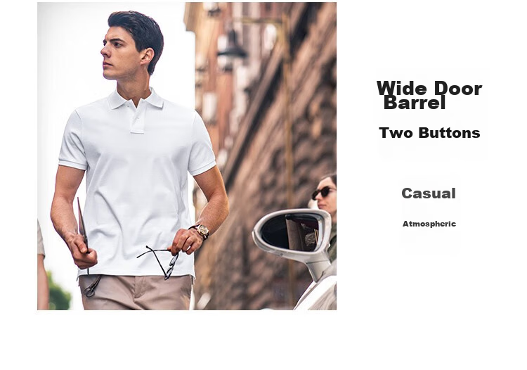 Mr. Bu Tong Dawei Celebrity-Inspired American Casual Polo Shirt for Men, Spring And Summer Pure Cotton Short Sleeve, Sky Blue, L/175 4