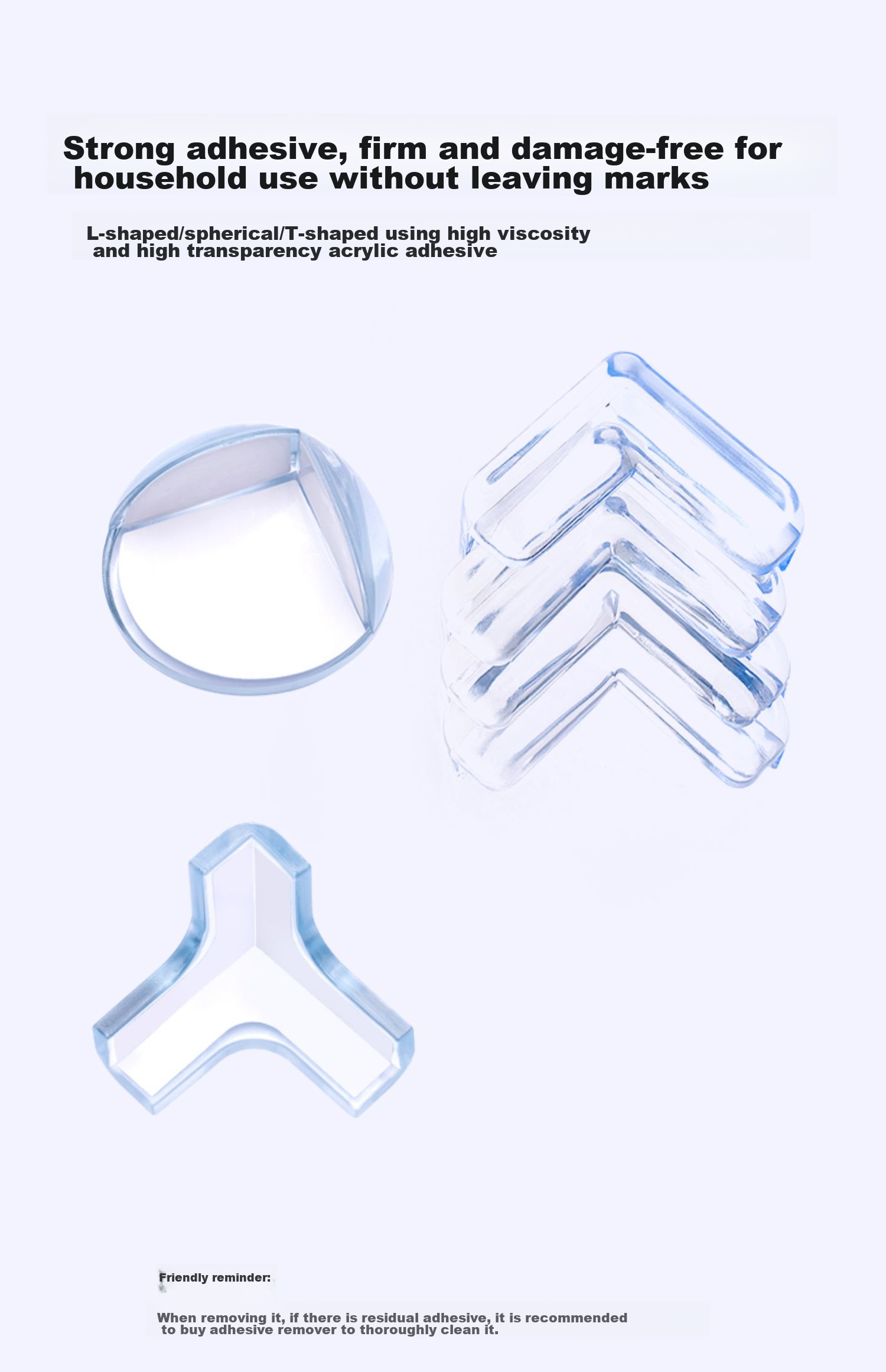 BFUT Transparent No-Adhesive Table Corner Guards, Anti-Collision Child Safety Edge Protectors, Anti-Bump Furniture Protection Covers, Set of 8 8
