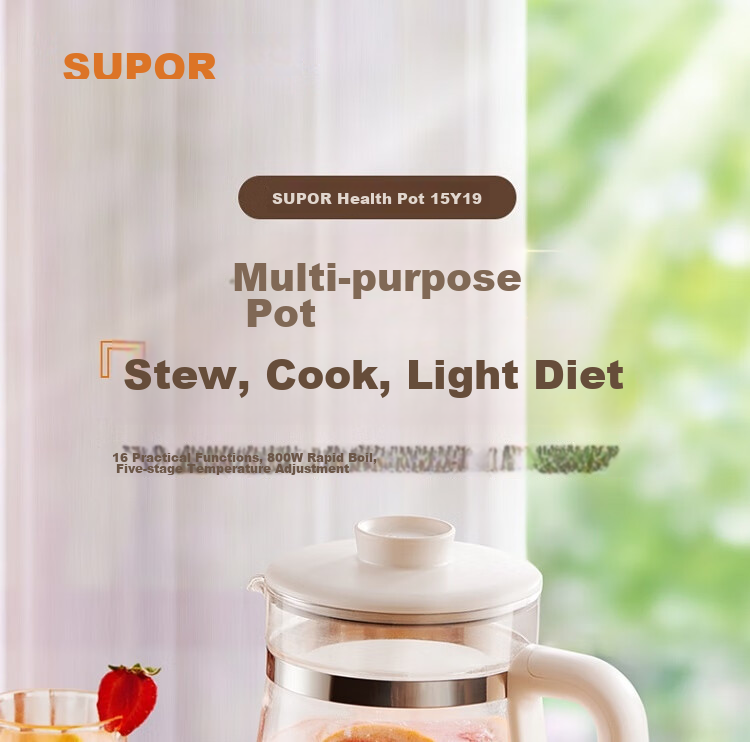 SUPOR ZMD Assured Series, Health Pot, 1.5L, High Borosilicate Glass, Multifunctional, Smart Reservation, Fully Automatic Heating, Tea Pot, SW-15Y22 1