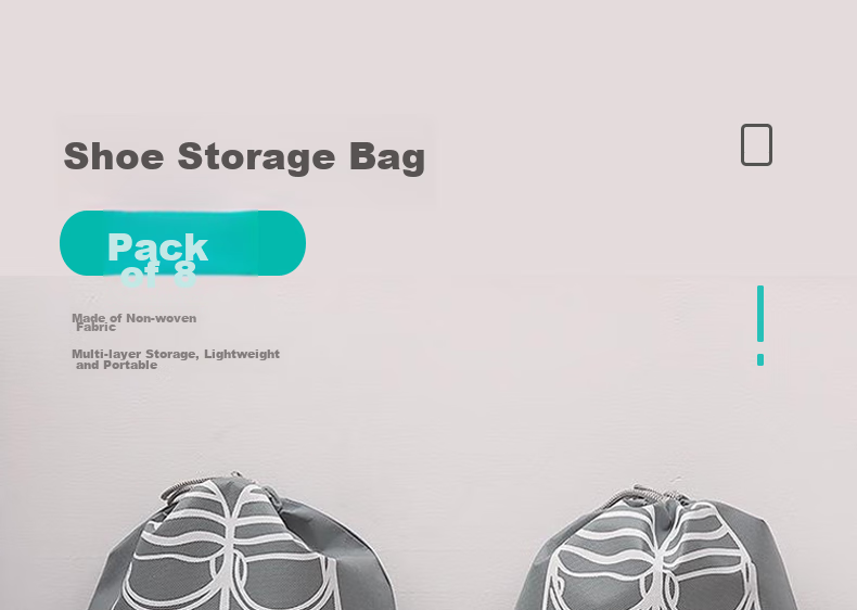 Siwangongli Shoe Storage Bag, Drawstring Closure, Organizing Shoe Bag, Non-Woven Fabric Bag, Shoe Cover, Travel Shoe Bag, SW1231 1