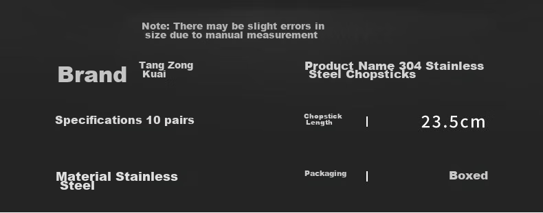Tangzongkuai 304 Stainless Steel Chopsticks - Round Head Auspicious Style, 23.5cm*10 Pairs, Non-Slip, Heat-Resistant, Drop-Resistant C6337 4
