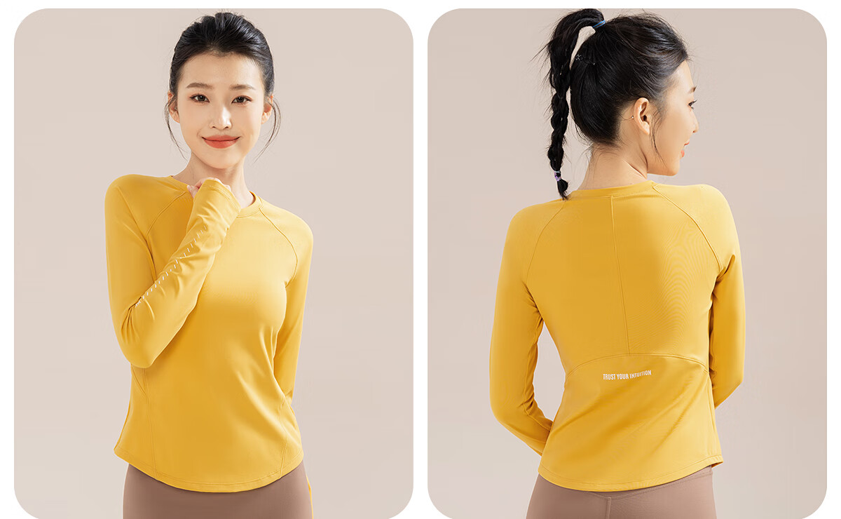 361° Sports Top, Yoga Wear, Women's Long-Sleeve T-Shirt, Autumn Quick-Dry Shirt, Loose-Fitting Running And Fitness Wear for Wome 35