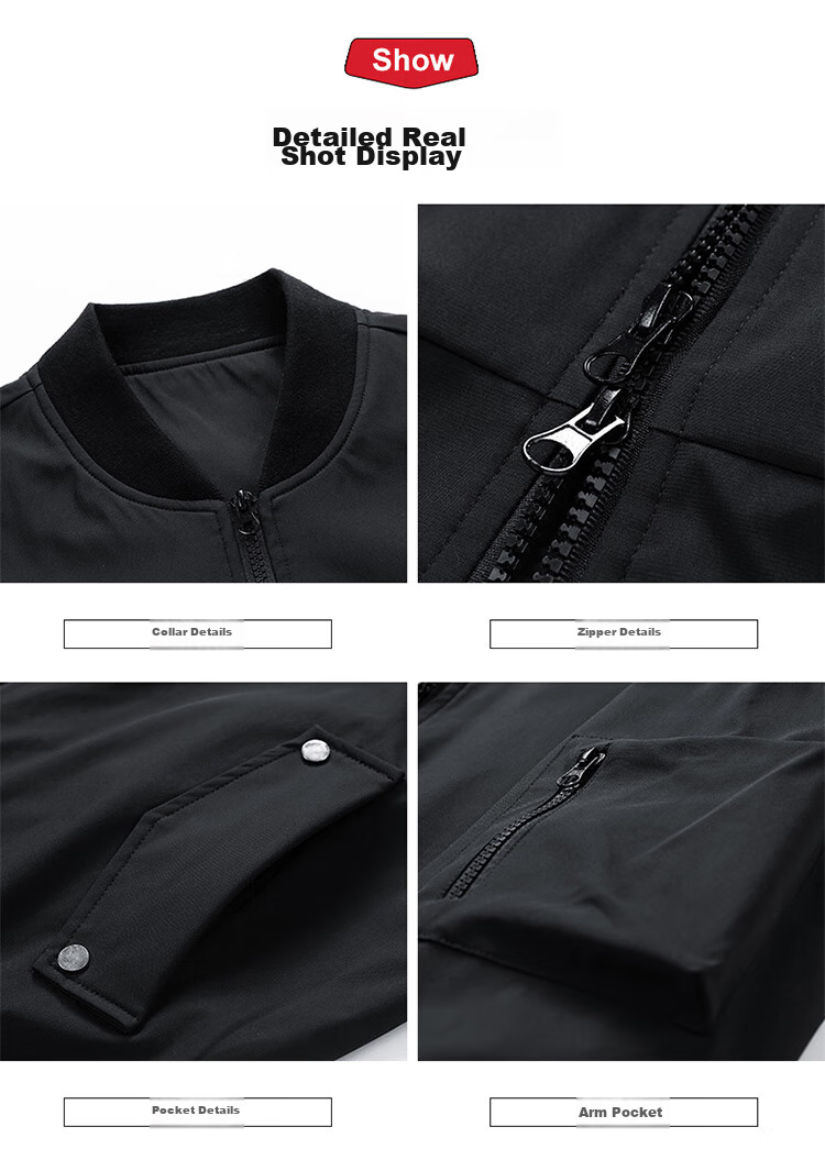 I'M DAVID Men's Flight Jacket, Windproof Spring And Autumn Casual Top, Commuter Sports Baseball Collar Coat, New Retro Moisture-Wicking 19