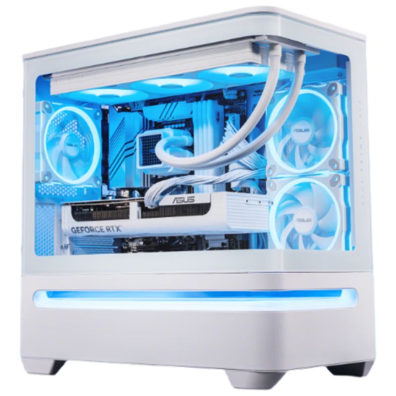 ASUS PRIME AP202 White Floating Island Seaside View Case, Floating Patent Design, Shatterproof Curved Glass, Tool-Free Disassembly, 20G Type-C Interface