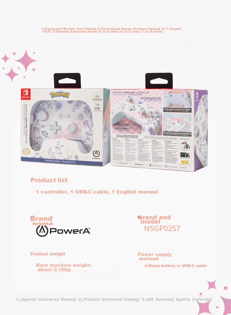PowerA Officially Licensed Switch Controller, Switch 2 Controller, NS2 Bluetooth, Motion Control, Zelda, Mario, Pokemon, Pikachu Garden Controller 11