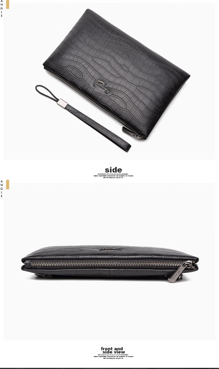 CROCODILE Napa Leather Men's Clutch Bag, Business-Style Handheld Purse, Gift T206 for Boyfriend 11