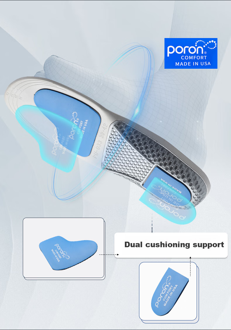 FOOTOPPO Professional Sports Insoles for Men, Running Shock-Absorbing Soft Elastic Odor-Resistant Thickened Shoe Inserts for Basketball And Running Shoes 3