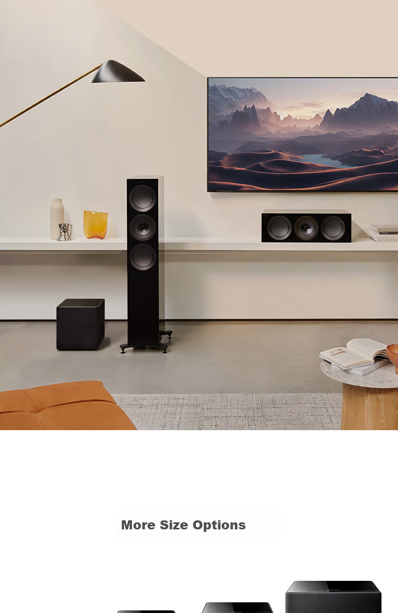 KEF Kube 8 MIE High-Power Active Subwoofer, Home Theater Super Bass Speaker, Low-Frequency Loudspeaker, One Piece, Black, Graduation Gift 6