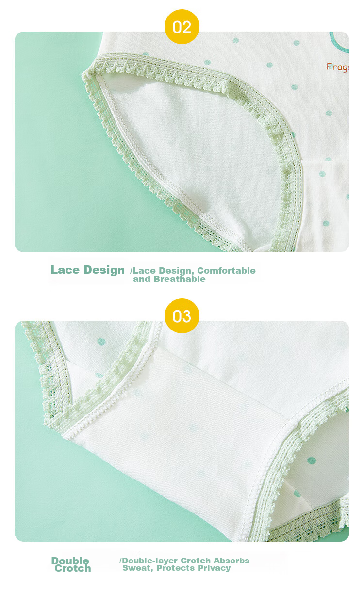 LangSha Children's Underwear, Girls' Underwear, Antibacterial, for Older Children And Teenagers, Student Boxer Briefs, Girls' Pure Cotton Shorts, 4-Pack 13
