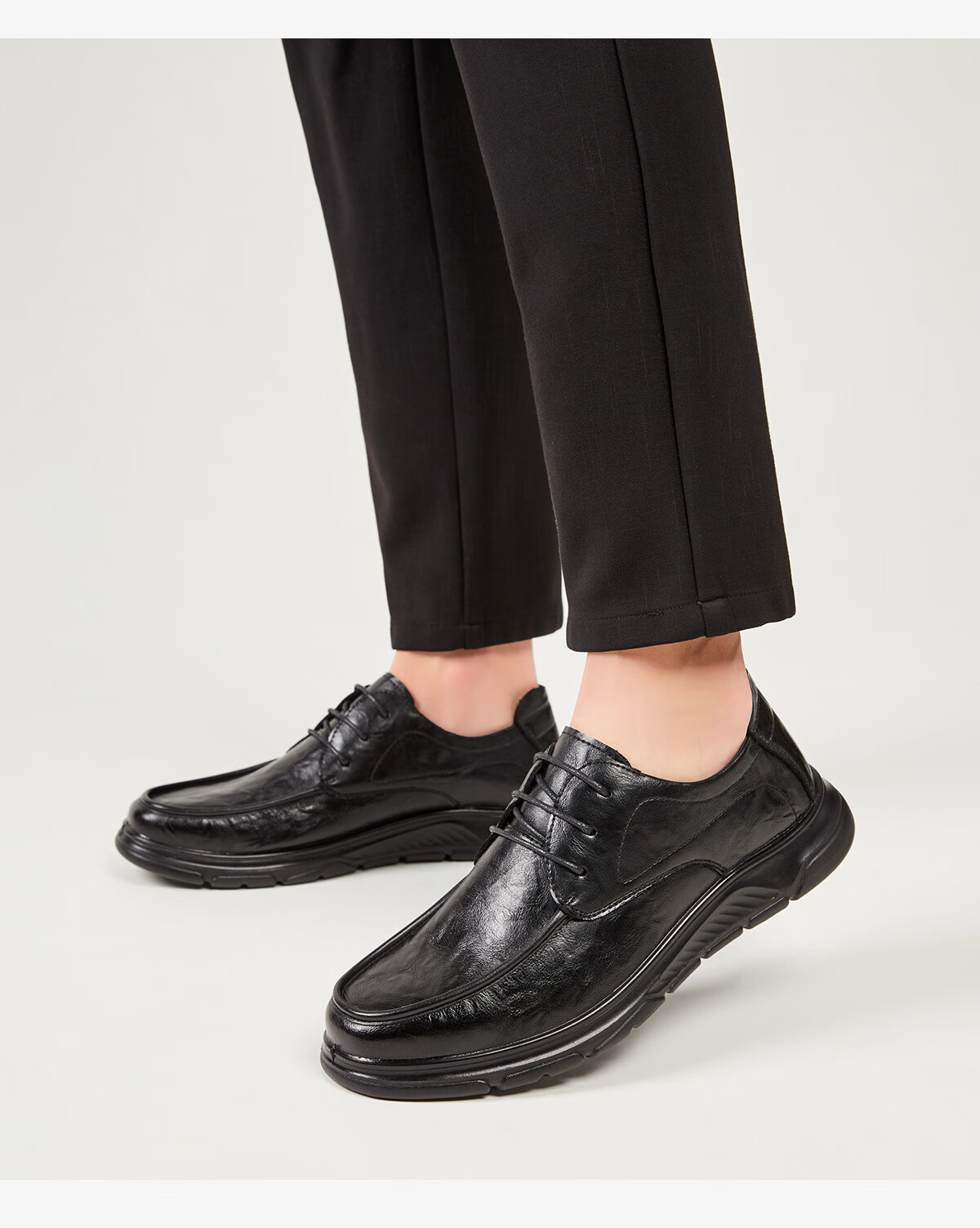 Huili Leather Shoes for Men, Spring And Summer Business Casual Formal Shoes, Comfortable Non-Slip Soft-Soled Work Shoes for Men, 1892 Black Size 44 22