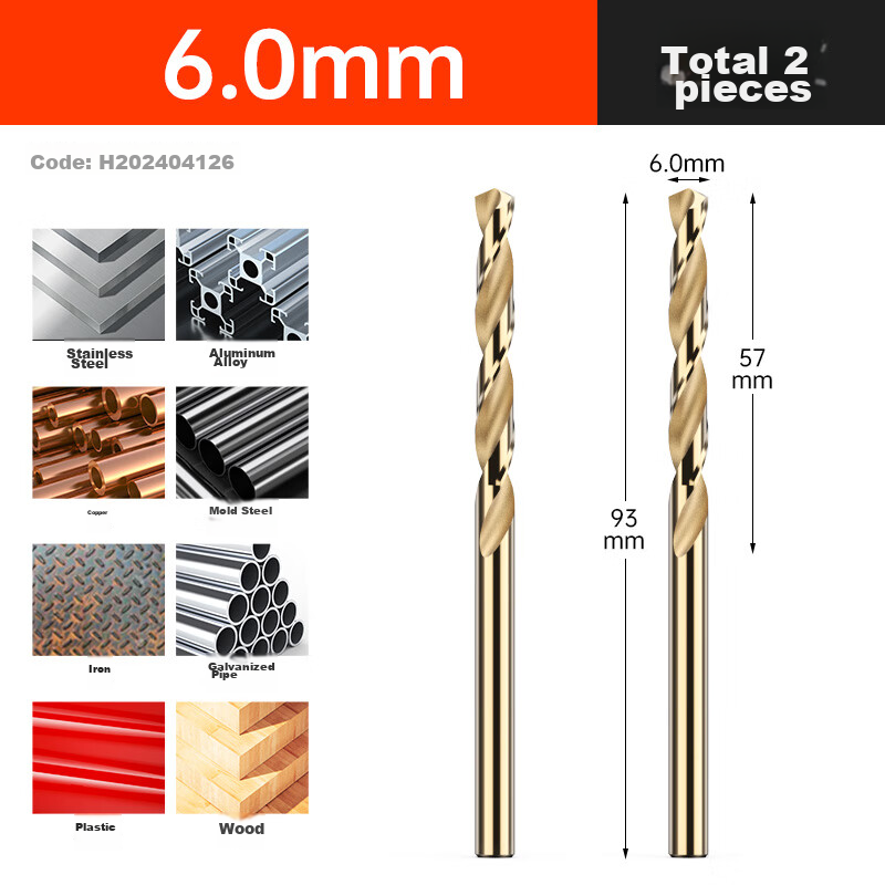 HUHAO Twist Drill Bit Set for Stainless Steel, Alloy Steel, Iron, High Hardness, Electric Hand Drill, Hole Drilling, Straight Shank Complete Set