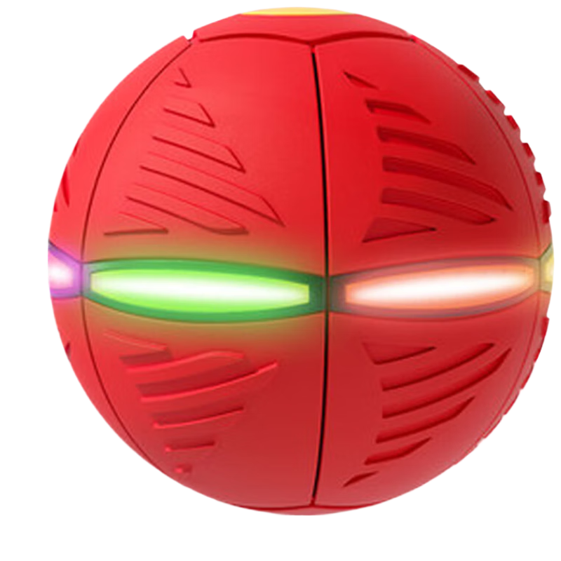 Huashimeng Children's Magic Flying Saucer Ball, Elastic Foot-Stepping Light-Up Ball, Outdoor Sports Ball with 6 Lights, Transformable Stress Relief Ball Toy