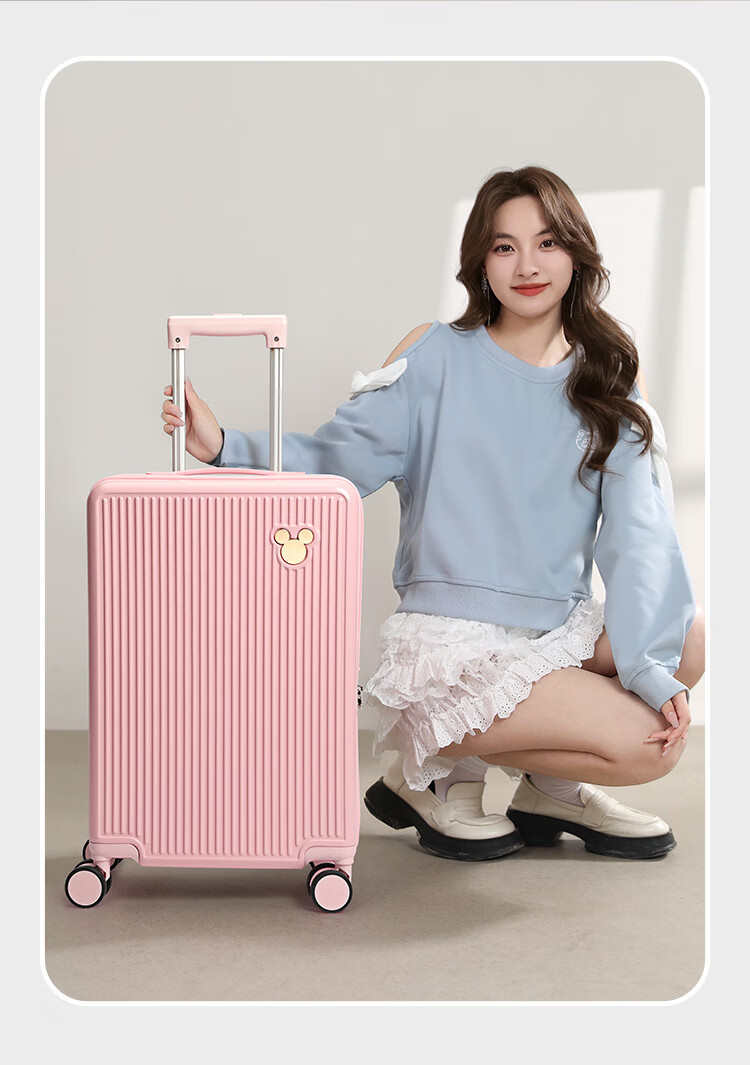 Mesuca Disney Collaboration Luggage, Travel Suitcase for Men And Women, Password Lock, Carry-On Case, White, 20 Inches 17