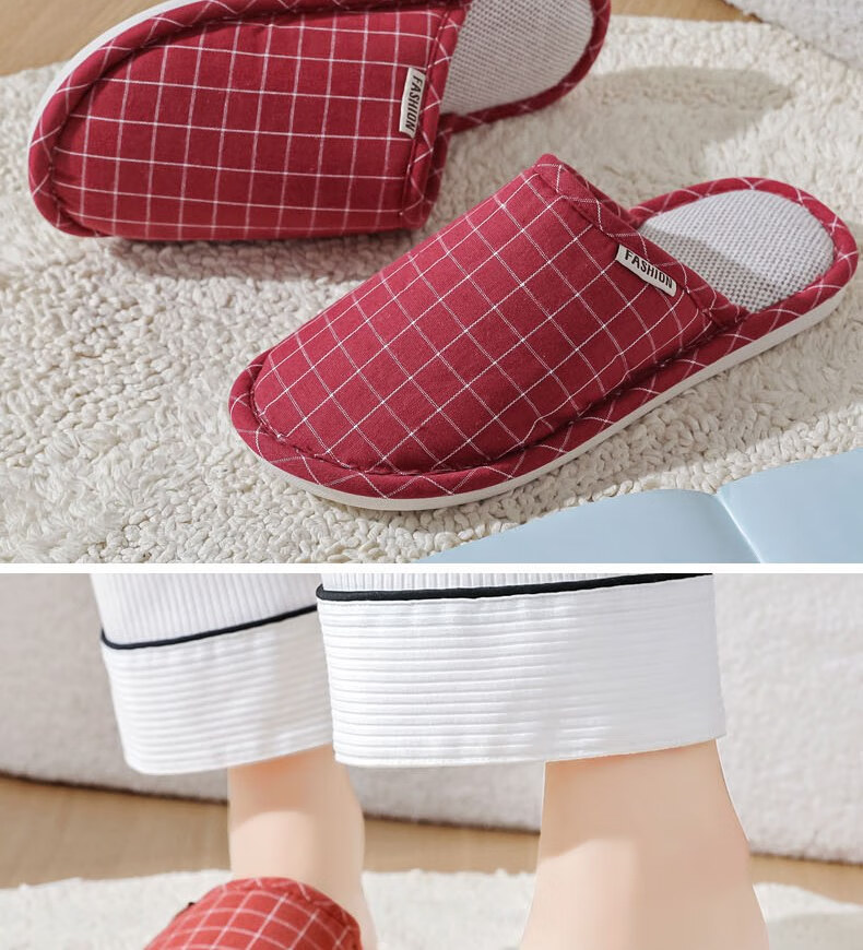 Huameijianbu Versatile Thick-Soled Couple Cotton Slippers for Indoor And Outdoor Use, Fleece-Lined Warm Cotton Slippers HM2258 Brown Size 44-45 18