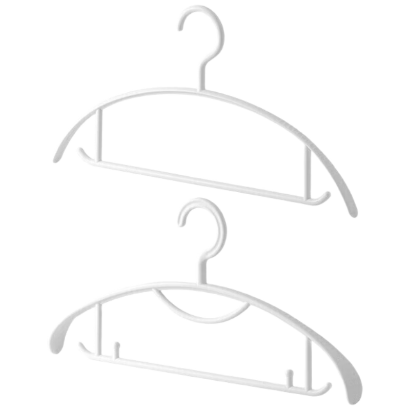 Lanjiaoluo Non-Slip Hangers for Drying Clothes, Thick Wide Hangers for Dormitory Use, Non-Slip *20 + Wide Shoulder *10 White