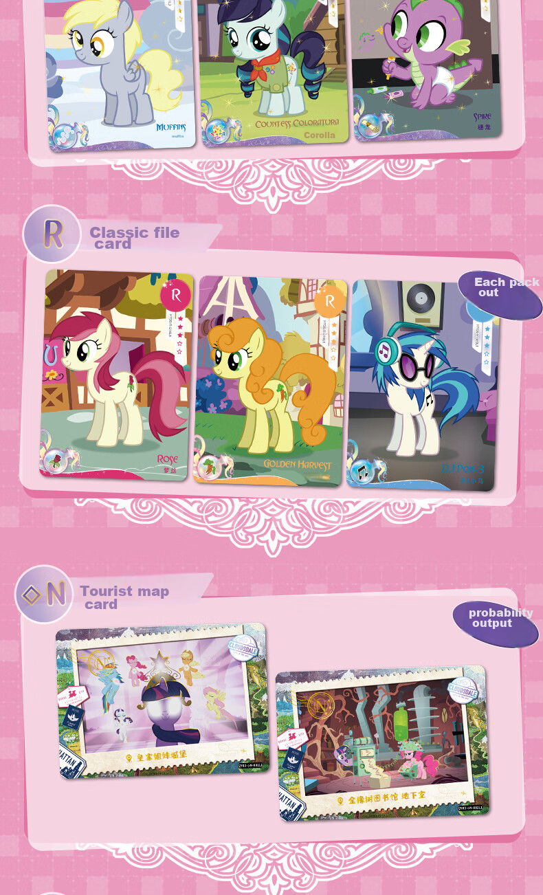 Kayou My Little Pony Card Game Full Box Fun Pack with 3 Rounds, Official My Little Pony Black-Backed CR Cards 15