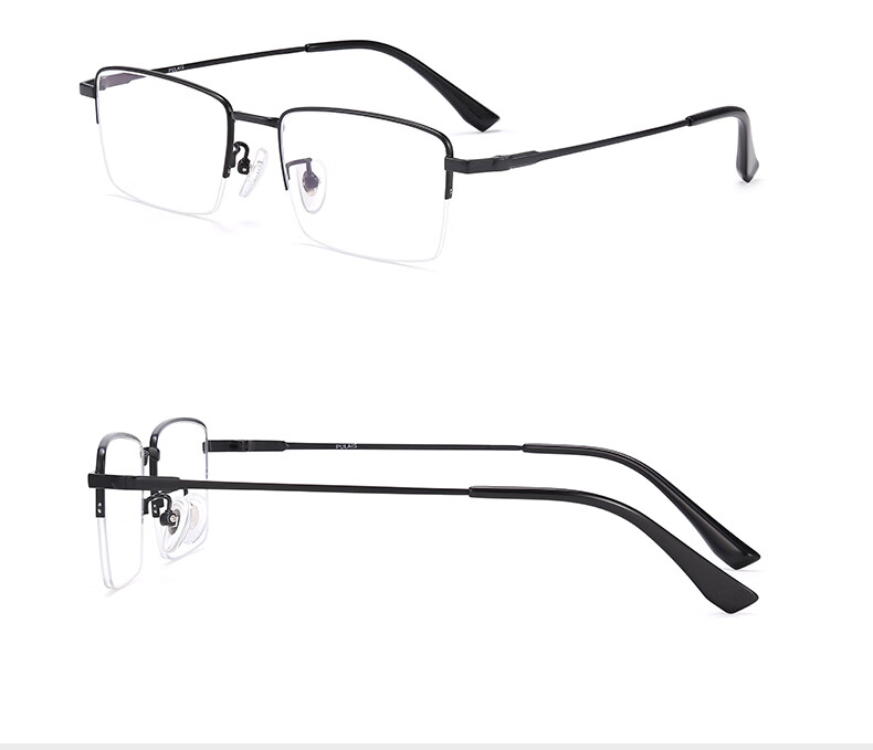 Pulais Reading Glasses for Men, High-End Business Semi-Rimless Imported HD Anti-Blue Light Reading Glasses, Father's Day Gift Box, 100 Degrees 37