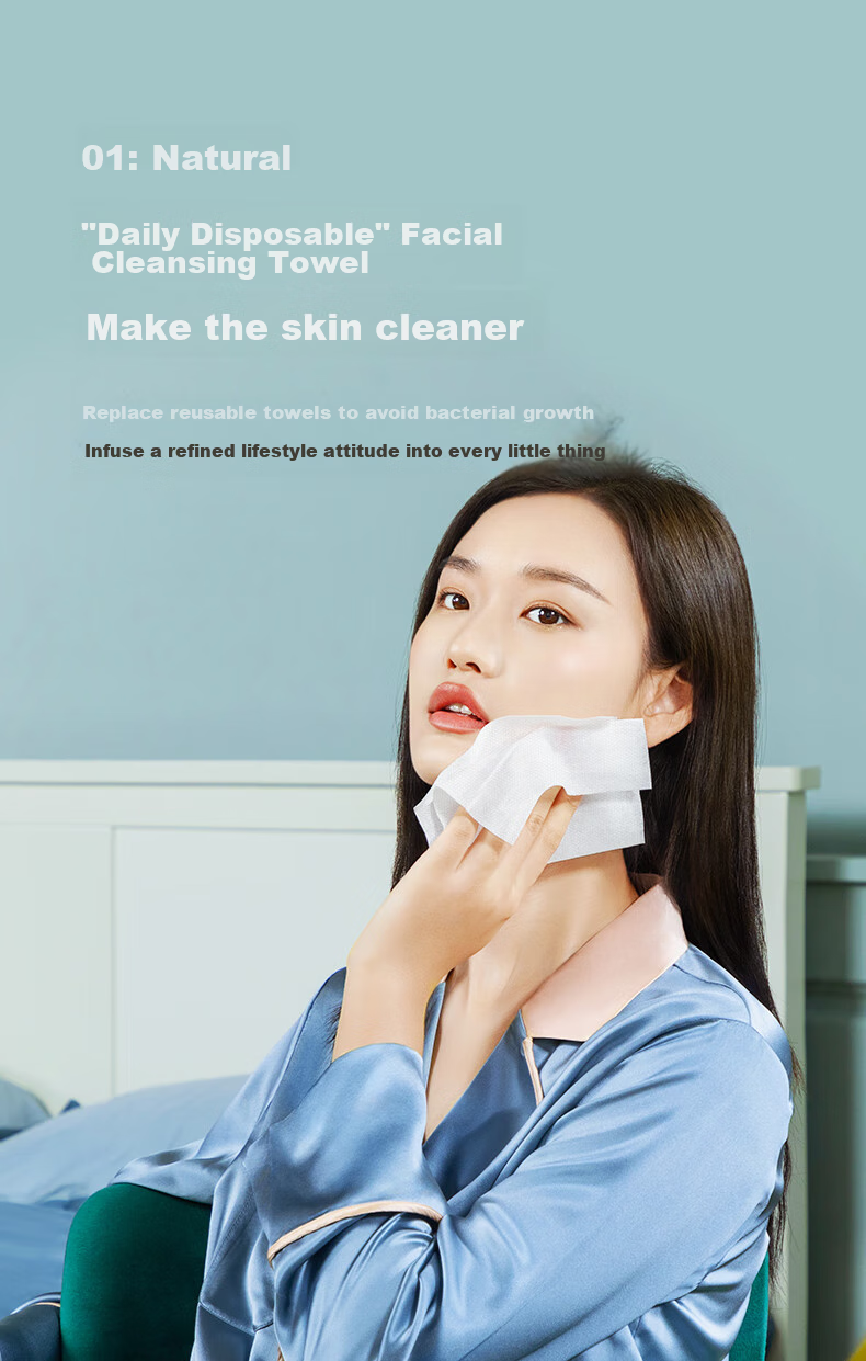 Kaili Disposable Facial Cleansing Wipes, Dual-Use for Dry And Wet, Skin-Friendly Cleansing Towels, Roll-Up Wipes, Thickened, 80 Sheets/roll 3