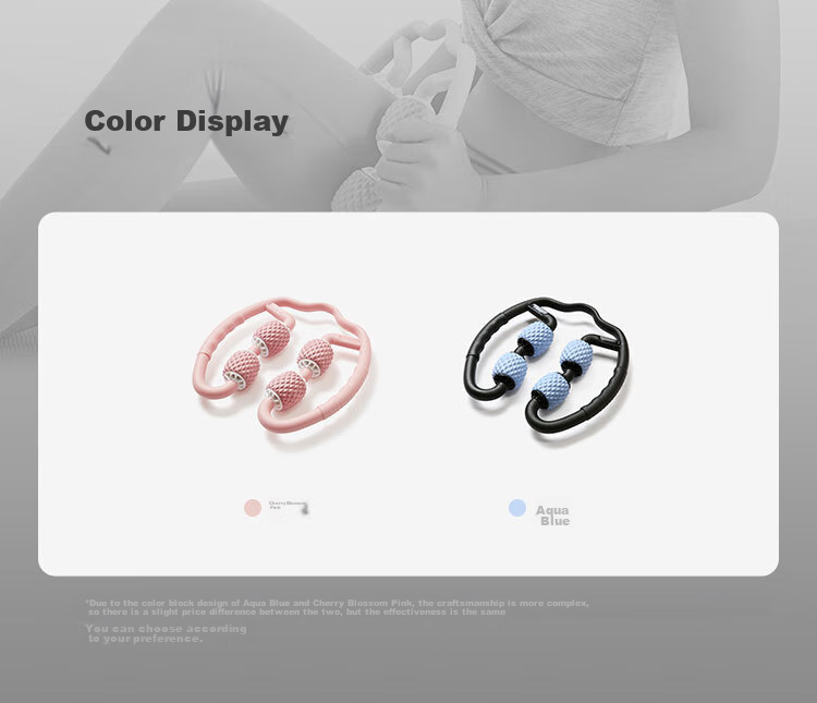 Keep Circular Massage Foam Roller Wheel Muscle Relaxation Yoga Leg Shoulder Neck Arm Relaxation Device, Cherry Pink 6