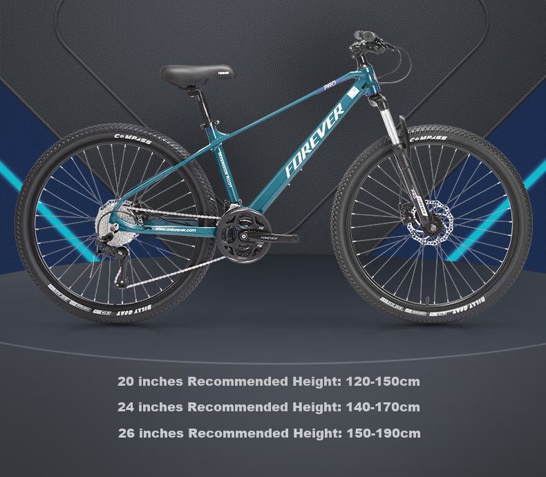 FOREVER Mountain Bike, 27-Speed, 26-Inch, for Men And Women, Adult And Youth, City Off-Road Bicycle, Nebula Gray 4