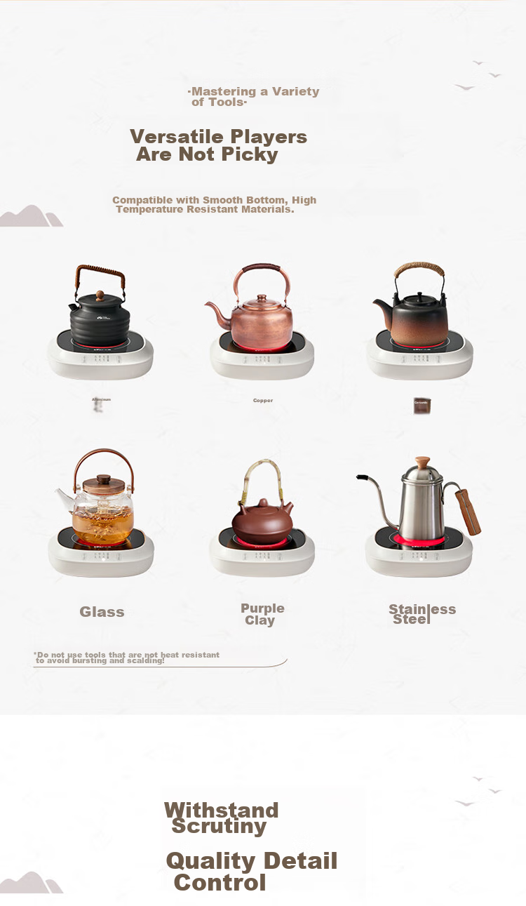 Bear Electric Ceramic Stove Mini Tea Brewing Pot for White Tea, Black Tea, Pu'er And Health Tea, Compact Multi-Functional Home Use Quiet Cooking Tea Brewing Pot J13Z5 8
