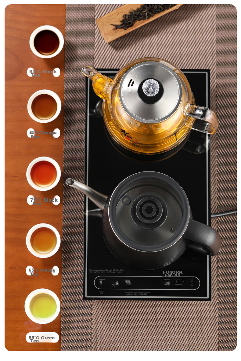 FUNORK Fully Automatic Electric Kettle with Water Inlet, Tea Table Kettle, Built-In Tea Table And Coffee Table Integrated Electric Teapot, Tea Brewing Set, Z08 Steaming Tea Model 9