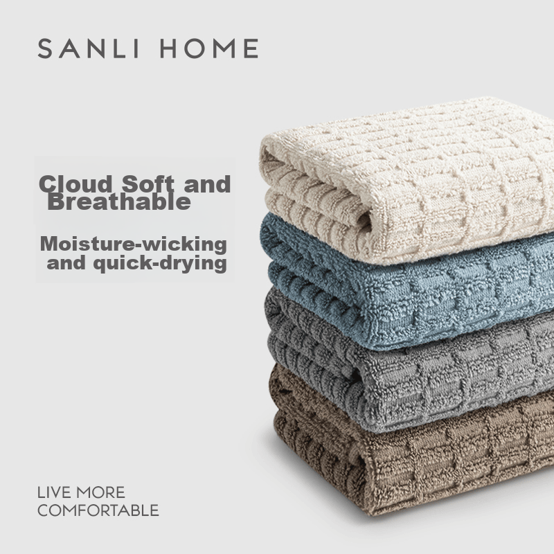 Sanli Class A Xinjiang Cotton Square Towels, 4 Pieces, Pure Cotton Soft Absorbent Face Washing Sports Small Towels for Men And Women, 33*33cm