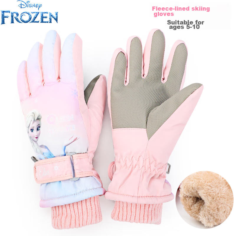 Disney Frozen Elsa Children's Gloves, Winter Kids' Baby Gloves, Fleece-Lined Warm Disney Girls' Skiing Gloves