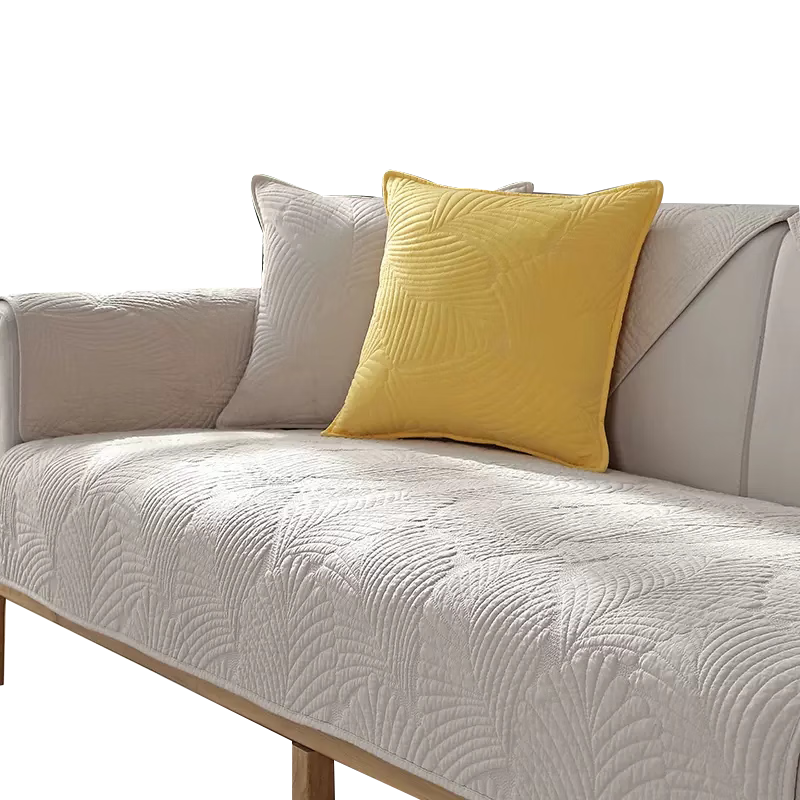 AVIVI Pure Cotton Sofa Cushion, All-Season Non-Slip Pad, Sofa Cover, Armrest Backrest Towel, 90*90 Cm, Fuye Beige