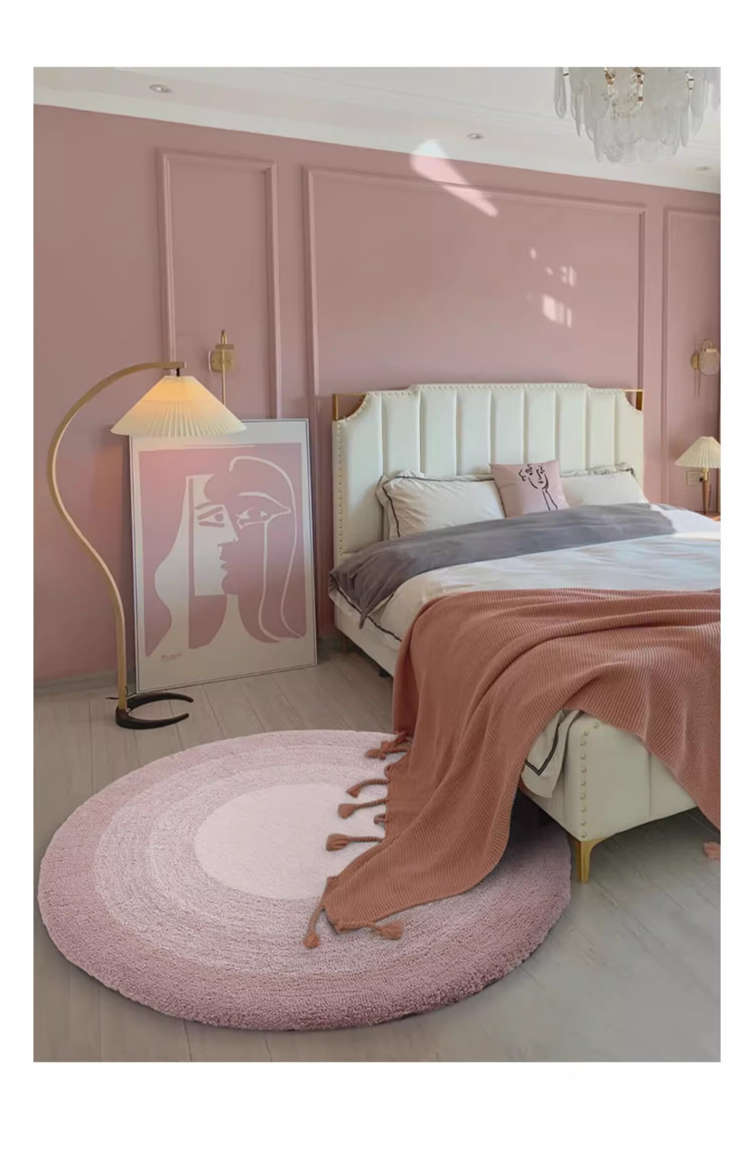 Keecy Non-Slip Round Carpet, Bedroom Ins Style Nordic Simple Living Room Coffee Table Bedside Rug Dressing Table Rug 10