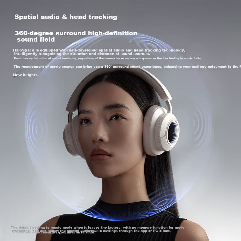 Беспроводные Bluetooth-наушники Manbuzhehuazai Halo Space с активным шумоподавлением, 2.4G, проводные, Bluetooth, трехрежимные игровые наушники, совместимые с Apple, Huawei, Xiaomi, прорывной черный