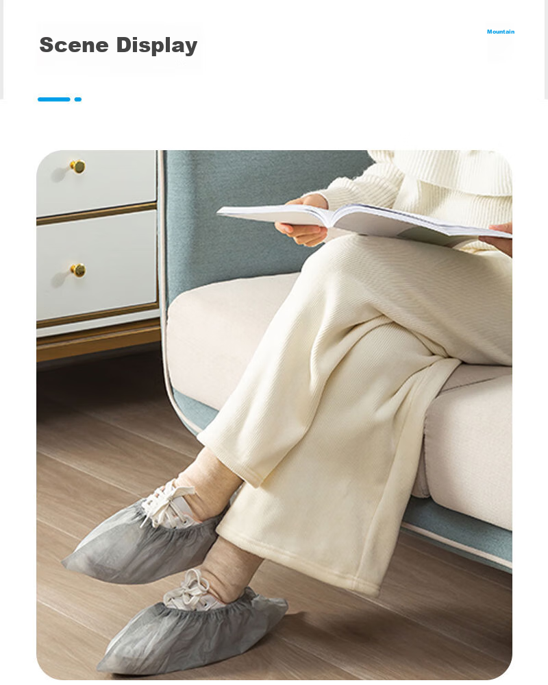 BWNK Disposable Non-Woven Shoe Covers, Thickened, 100 Pieces, for Computer Rooms And Indoor Use, Dust-Proof, Breathable, Wear-Resistant, Non-Slip 12