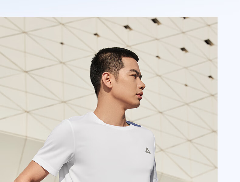 PEAK Quick-Dry Sports Set for Men, Summer Running Casual Badminton Outfit, Breathable Two-Piece Short-Sleeve Shorts for Men DF152001 4