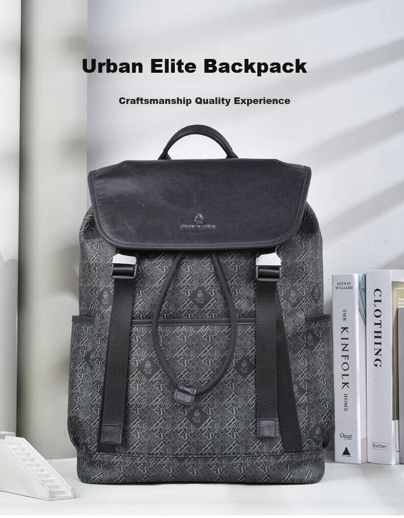 Hush Puppies Men's Backpack, Printed Simple Business Style, Large Capacity 15.6-Inch Laptop Bag, Birthday Gift 1