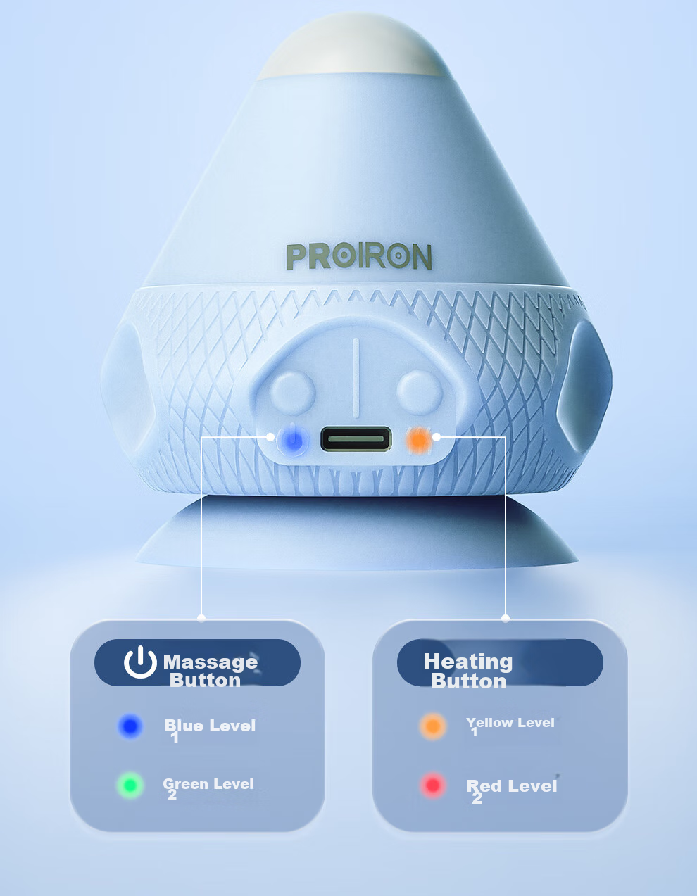 PROIRON Puli'ai Electric Adhesive Fascia Ball for Shoulder, Neck, Back Muscle And Foot Soles Relaxation Heat Therapy Professional Massage Device Gree 4
