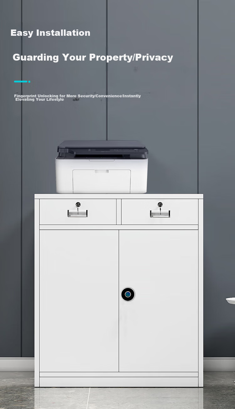 GSON Fingerprint Drawer Lock No-Drill Wardrobe Drawer Safety Lock Hidden Lock Shoe Cabinet Double Door Smart Electronic Lock 4