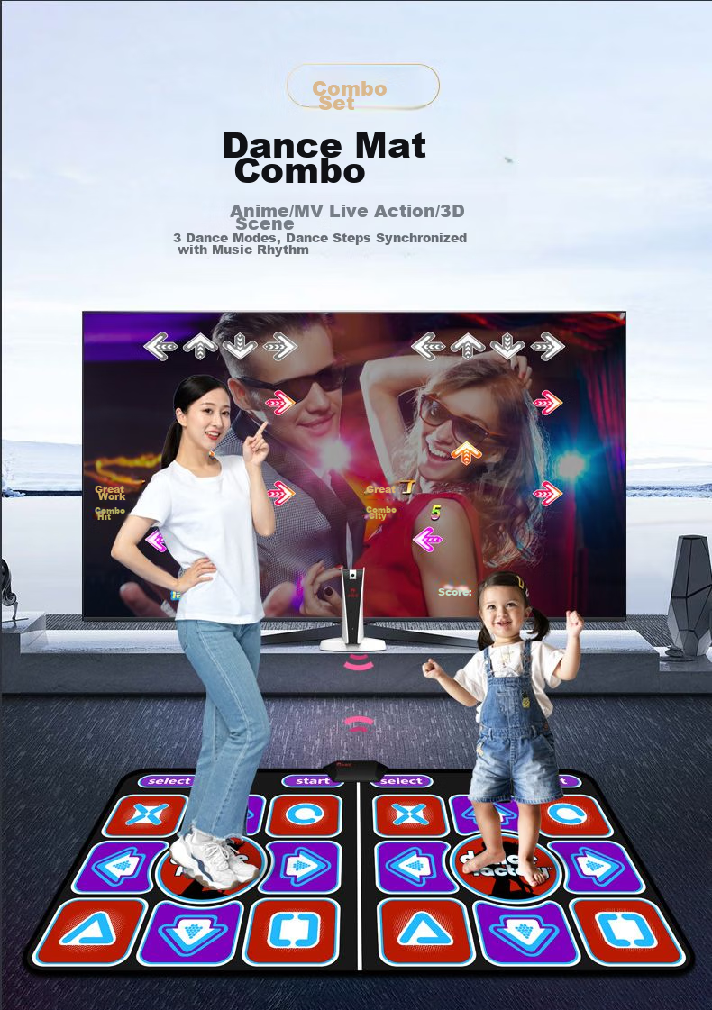 Xiaobawang A20 Motion Gaming Console with AR Camera, Image Sensing, Dual Wireless Dance Mat, Home High-Definition TV Connection, Fitness And Parent-Child Interactive A20+ Dance Mat 12