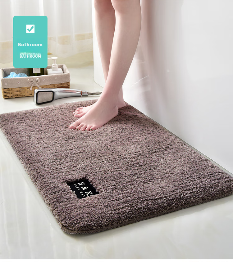 Huaxu Household Bathroom Absorbent Mat, Non-Slip Mat for Bathroom Entrance, Toilet Foot Mat, Door Mat for Entryway And Bedroom, Gray, Size 58 16