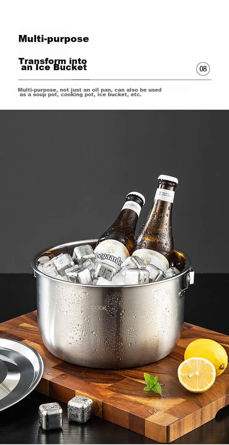 MAXCOOK 304 Stainless Steel Lard Container Seasoning Bowl, Lard Bowl Seasoning Jar Condiment Pot 2.4L with Lid And Strainer MCWA1631 12