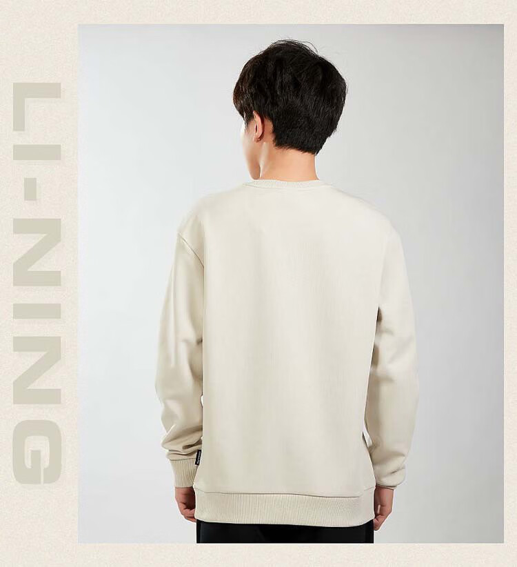 Li-Ning Men's Versatile Sweatshirt, Comfortable Pullover Round Neck Long-Sleeve Casual Sports Top Sweatshirt for Me 8