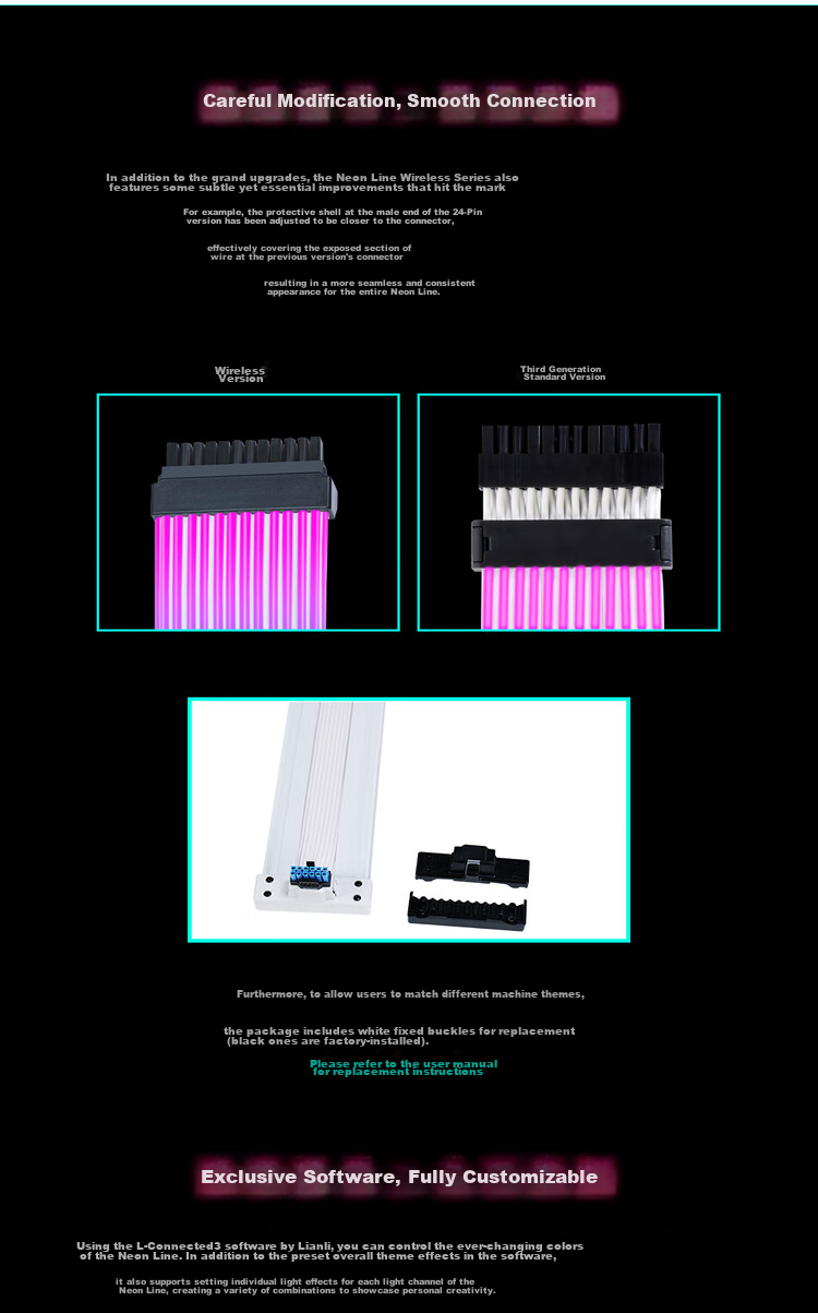 LIANLI Strimer Yicai Nici Xian Fourth Generation Wireless Version, Graphics Card Extension Cable 12+4-Pin Standard Version, Power Extension Cable, RGB Cable 10