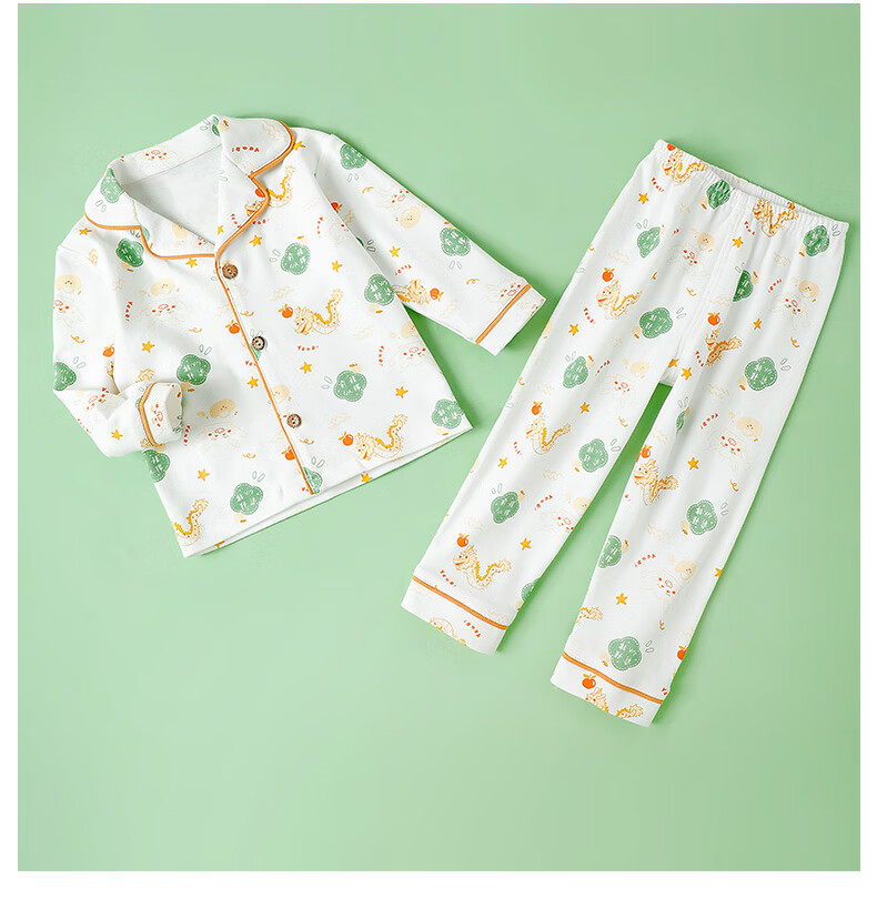 YISHUANGER Children's Homewear Set Girls Pajamas Air Conditioning Clothes Summer Thin Baby Boys Blooming Flower 120 18