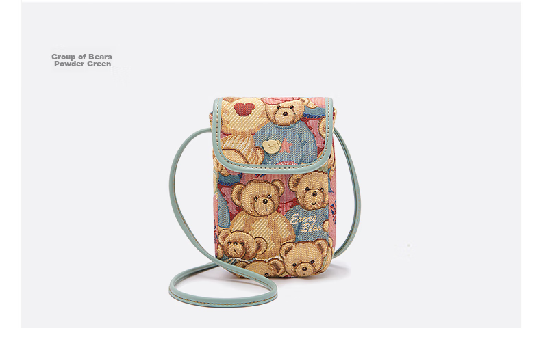 Xiaoxiongyilian Women's Phone Bag, Lightweight Coin Purse, Bear Pattern Shoulder Crossbody Bag, Mini Handbag for Women, Valentine's Day Gift 18