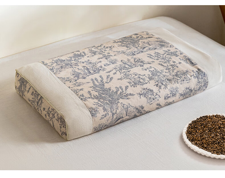 Grace Natural Buckwheat Husk Pillow Chinese Style Cotton Linen Buckwheat Pillow Cervical Pillow 35*55cm 7