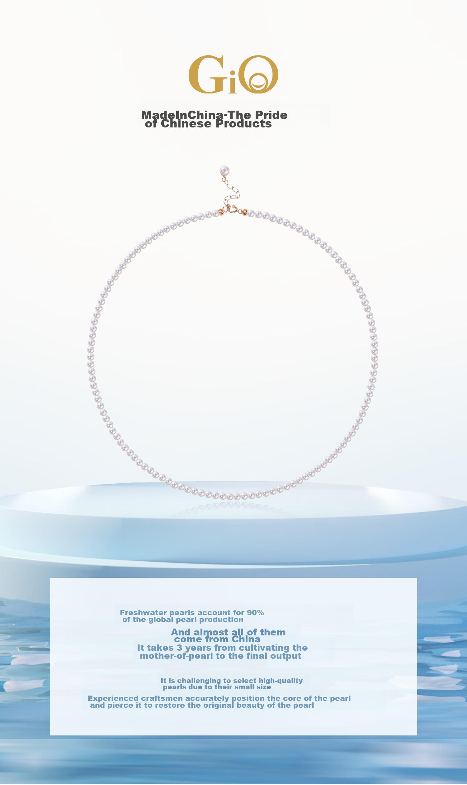GiO Jewelry Freshwater Pearl Necklace, Youthful Style Collarbone Chain, Gift for Girlfriend, Wife, Mother's Day Present 2
