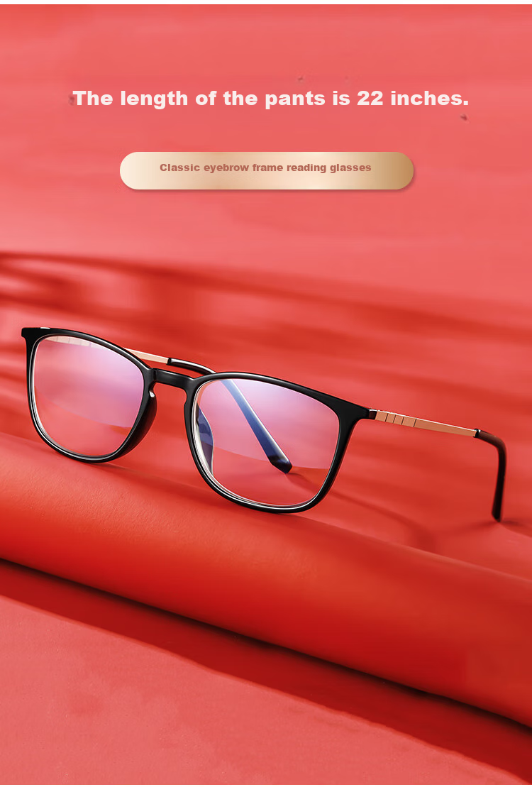 Mr. PuTian National Trend Anti-Blue Light Reading Glasses for Men And Women, Presbyopic Glasses for Elderly, Black Frame, 200 Degrees (55 Years - 59 Years) 2