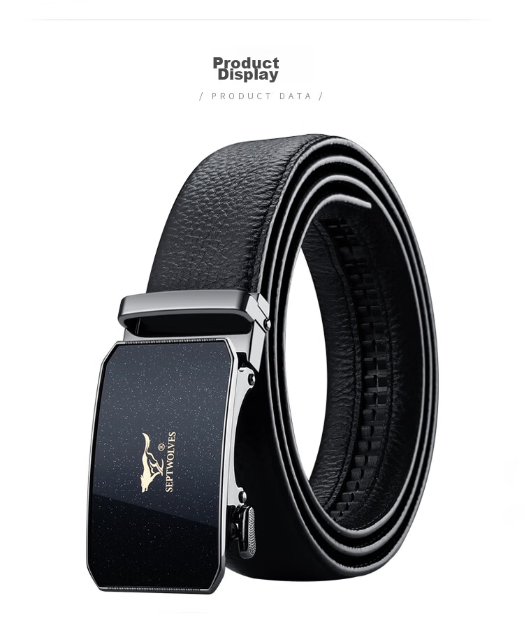SEPTWOLVES Men's Leather Belt, Flyco Shaver Gift Box, Waistband, Anniversary Birthday Gift for Husband Boyfriend Father 10