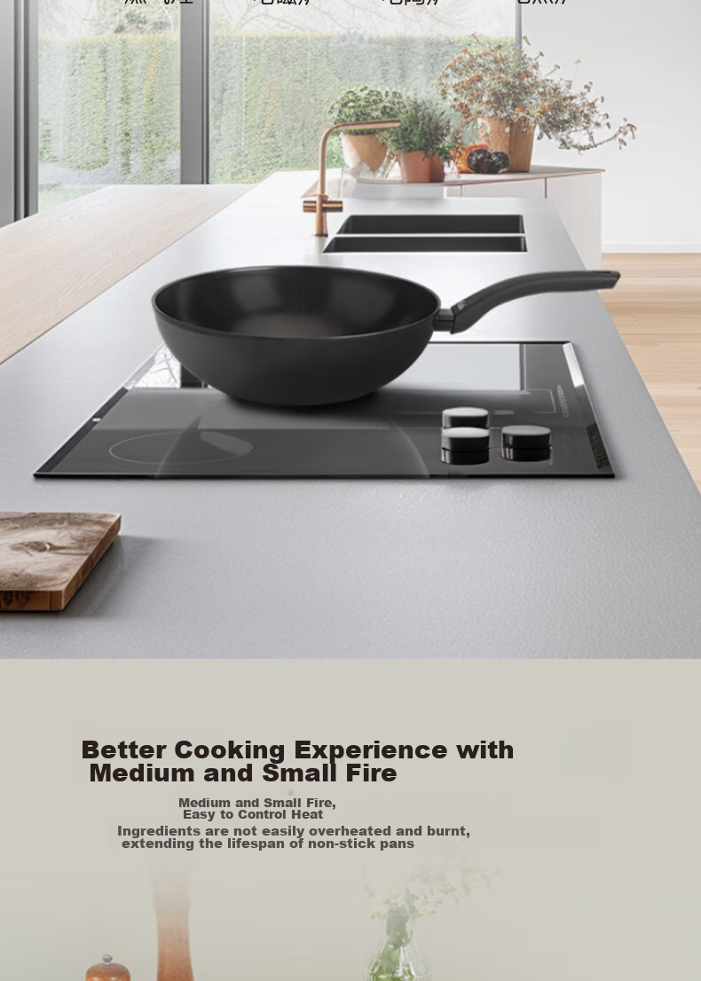 Feishile Ceramic Non-Stick Series 30cm Wok, Fluorine-Free Ceramic Coating, Large Diameter Deep Frying Pan, Compatible with Gas And Induction Stoves 7