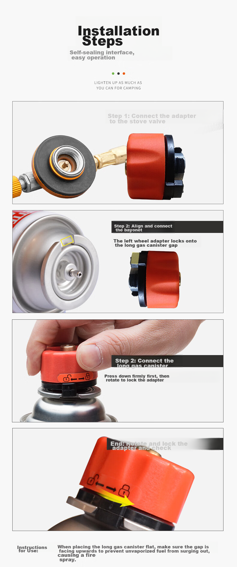 FIRE-MAPLE Revolver Cylinder Adapter Converter Head Long Cylinder Connector Adapter for Outdoor Stoves And Camping Equipment 7