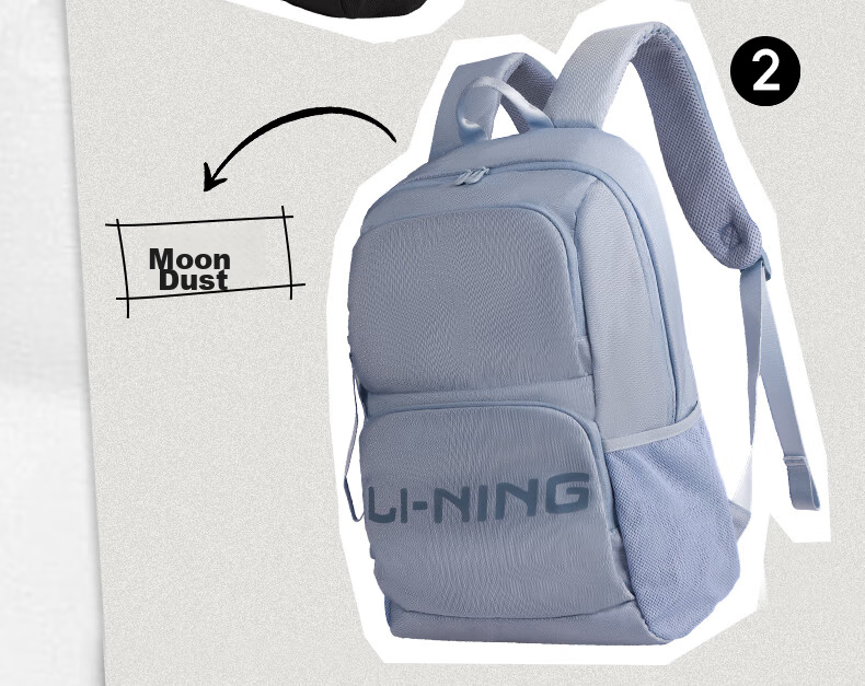 Li-Ning Backpack for Women, School Bag for College And High School Students, Outdoor Hiking Backpack for Men, Large Capacity Travel Bag, Black 5